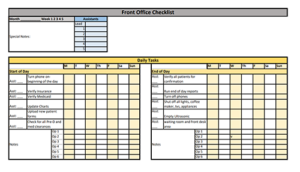 Back Office Checklist
